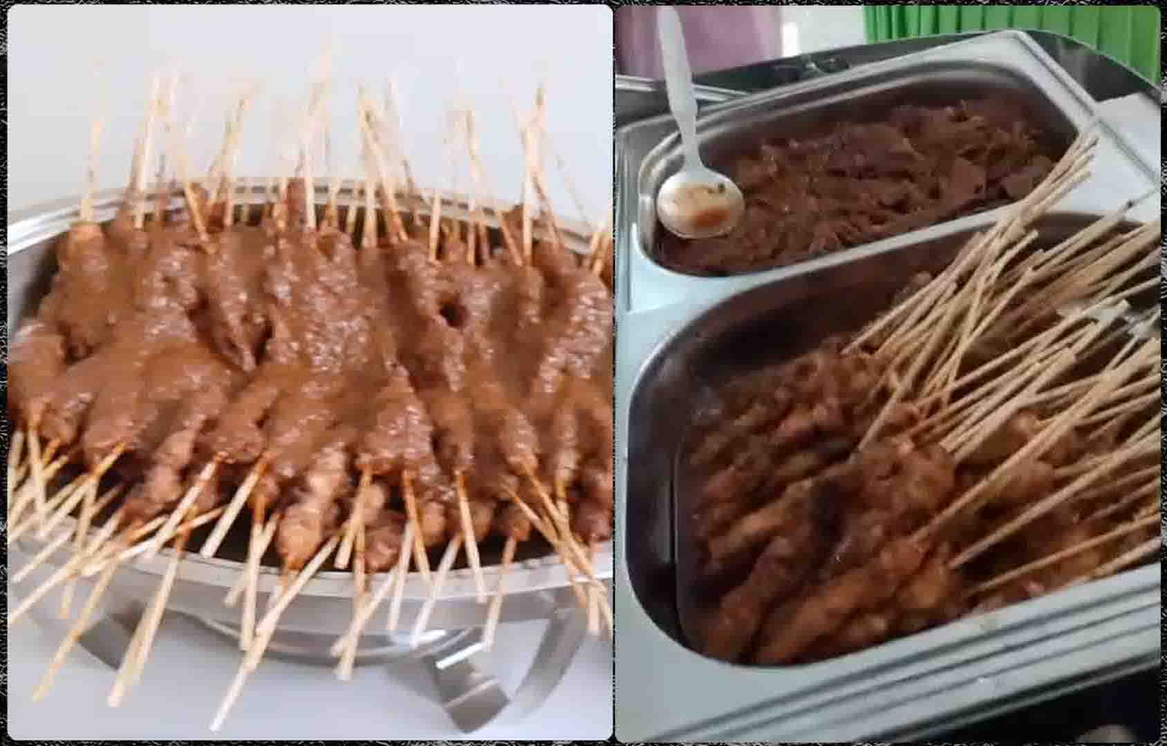 sate ayam dalam menu prasmanan sederhana dan hemat